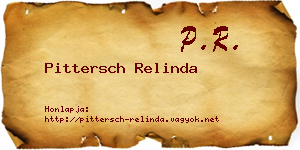 Pittersch Relinda névjegykártya